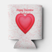 バレンタイン誕生日ファンシー赤いハート 缶クーラー (裏面)