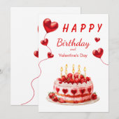 バレンタイン誕生日メッセージ for 愛する人 シーズンカード (正面/裏面)