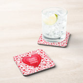 バレンタイン誕生日レッド紙吹雪ハート コースター (右側)
