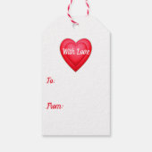 バレンタイン誕生日レッド紙吹雪ハート パーソナライズされた ギフトタグ (裏面)