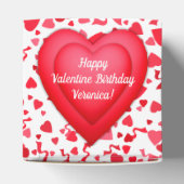 バレンタイン誕生日レッド紙吹雪ハート パーソナライズされた フェイバーボックス (上部)