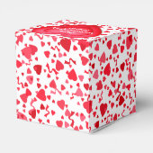 バレンタイン誕生日レッド紙吹雪ハート パーソナライズされた フェイバーボックス (裏面サイド)