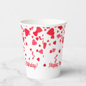 バレンタイン誕生日レッド紙吹雪ハート パーソナライズされた 紙コップ (右)