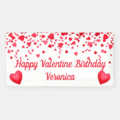 バレンタイン誕生日レッド紙吹雪ハート 横断幕 (横)