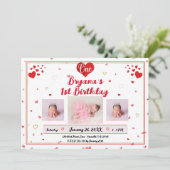 バレンタイン誕生日写真撮影誕生日 招待状 (スタンド正面)