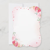 バレンタイン誕生日招待状スイートアートピンク金ゴールド 招待状 (裏面)