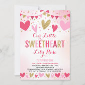 バレンタイン誕生日招待状スウィートアート誕生日 招待状 (正面)