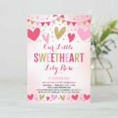 バレンタイン誕生日招待状スウィートアート誕生日 招待状 (スタンド正面)