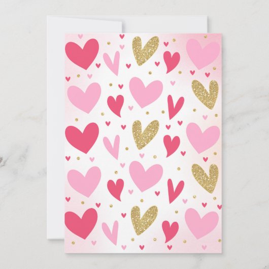 バレンタイン誕生日招待状スウィートアート誕生日 招待状 (裏面)