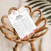 バレンタイン語スクランブルブライダルシャワーゲームカード 招待状