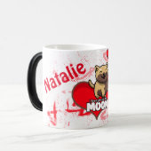 バレンタイン赤いハートとクマ モーフィングマグカップ (正面左)