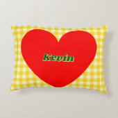 バレンタイン赤いハートイエロージンジャムカップルのギフト アクセントクッション (裏面)