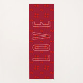 バレンタイン赤いハートオンレッドラブ ヨガマット (正面)