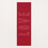 バレンタイン赤いハートオンレッドラブ ヨガマット (裏面)