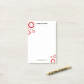 バレンタイン赤いハートサークルデザイン ポストイット (デスク上)