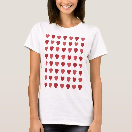 バレンタイン赤いハートバレンタイン Tシャツ (正面)