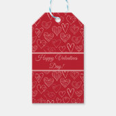 バレンタイン赤いハートパターン ギフトタグ (正面)