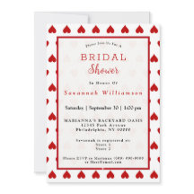 バレンタイン赤いハートブライダルシャワー