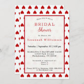 バレンタイン赤いハートブライダルシャワー 招待状 (正面/裏面)