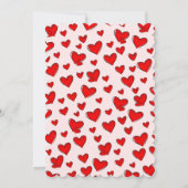 バレンタイン赤いハートベビーラブガールベビーシャワー 招待状 (裏面)