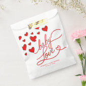 バレンタイン赤いハートベビーラブベビーシャワー フェイバーバッグ (封をした状態)