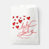 バレンタイン赤いハートベビーラブベビーシャワー フェイバーバッグ (正面)