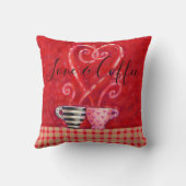 バレンタイン赤いハートラブ引用文コーヒーカップ クッション (裏面)