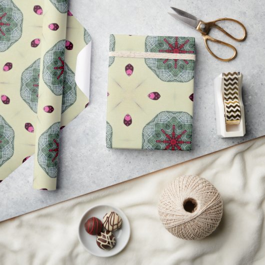 バレンタイン赤いハートロマンス抽象芸術パターン11 ラッピングペーパー (クラフト)