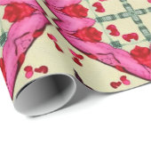 バレンタイン赤いハートロマンス抽象芸術パターン14 ラッピングペーパー (ロールコーナー)