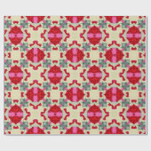 バレンタイン赤いハートロマンス抽象芸術パターン16 ラッピングペーパー (フラット)