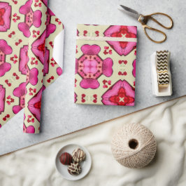 バレンタイン赤いハートロマンス抽象芸術パターン19 ラッピングペーパー