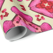 バレンタイン赤いハートロマンス抽象芸術パターン19 ラッピングペーパー (ロールコーナー)