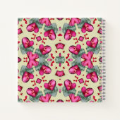 バレンタイン赤いハートロマンス抽象芸術パターン1 ノートブック (裏面)