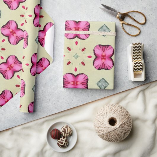 バレンタイン赤いハートロマンス抽象芸術パターン20 ラッピングペーパー (クラフト)