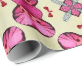 バレンタイン赤いハートロマンス抽象芸術パターン21 ラッピングペーパー (ロールコーナー)