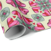 バレンタイン赤いハートロマンス抽象芸術パターン2 ラッピングペーパー (ロールコーナー)