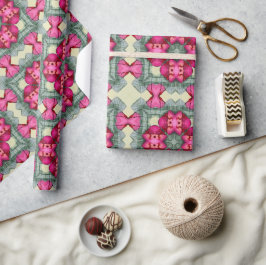 バレンタイン赤いハートロマンス抽象芸術パターン4 ラッピングペーパー