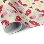 バレンタイン赤いハートロマンス抽象芸術パターン8 ラッピングペーパー (ロールコーナー)