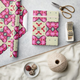 バレンタイン赤いハートロマンス抽象芸術パターン9 ラッピングペーパー