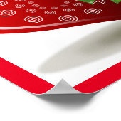 バレンタイン赤いハート及びレッドローズ ポスター (角)