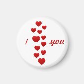 バレンタイン赤いハート愛してる マグネット (正面)