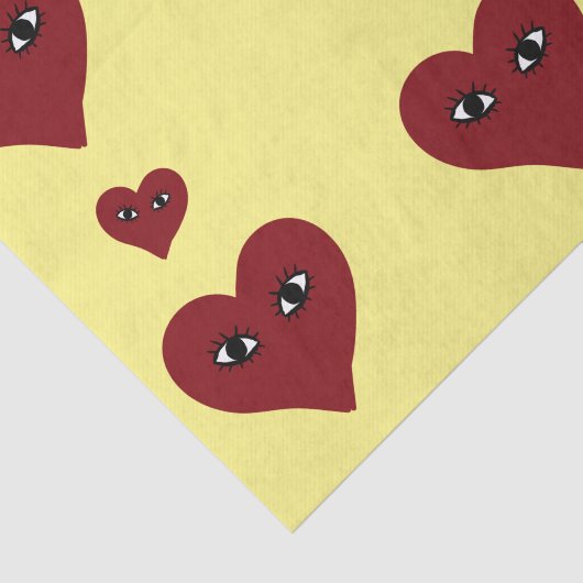 バレンタイン赤いハート顔抽象芸術アート 薄葉紙 (詳細)