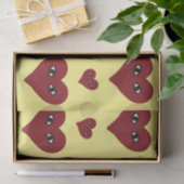 バレンタイン赤いハート顔抽象芸術アート 薄葉紙 (ギフト)