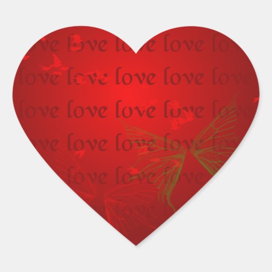 バレンタイン赤いハート ハートシール (正面)