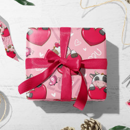 バレンタイン赤いハート |バレンタインの贈り物 ラッピングペーパー