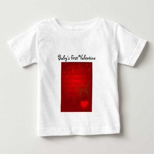 バレンタイン赤いハート ベビーTシャツ (正面)