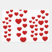 バレンタイン赤いハート ラッピングペーパーシート (正面3)