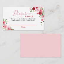 バレンタイン赤ちゃんシャワーおむつラッフルカード