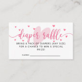 バレンタイン赤ちゃんシャワーおむつラッフルチケット エンクロージャーカード (正面)