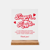 バレンタイン赤ちゃんシャワーおむつラッフル アクリルサイン (正面)